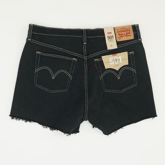 Levi’s 501 shorts high rise cutoff dark denim size 30 new - Picture 2 of 9